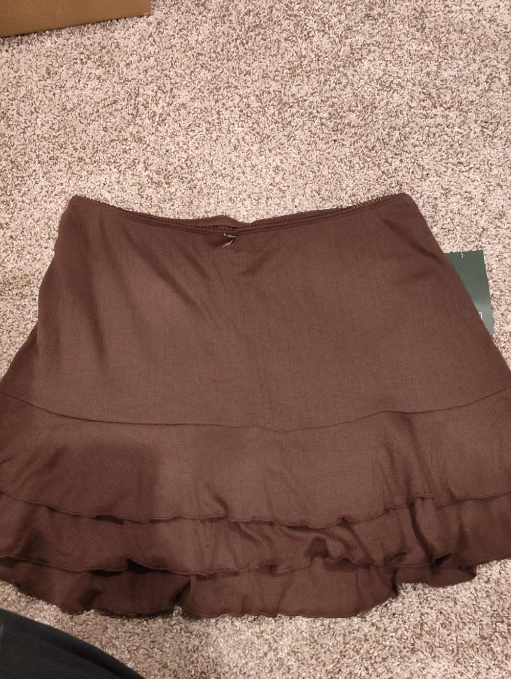 Must Bundle- Women's Brown Tiered Ruffle Skirt With Shorts